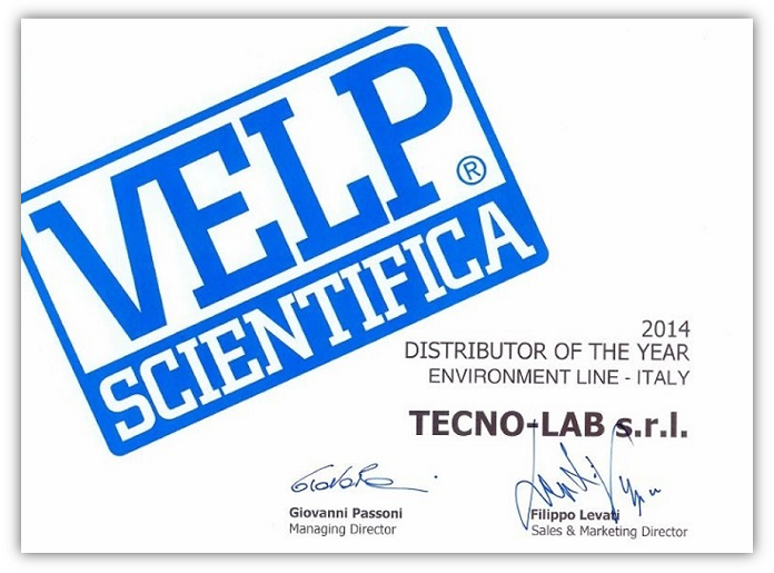 Premio Velp come miglir distributore 2014 - strumenti da laboratorio - TecnoLab