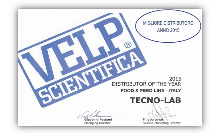 Premio Velp come miglir distributore 2015 - strumenti da laboratorio - TecnoLab